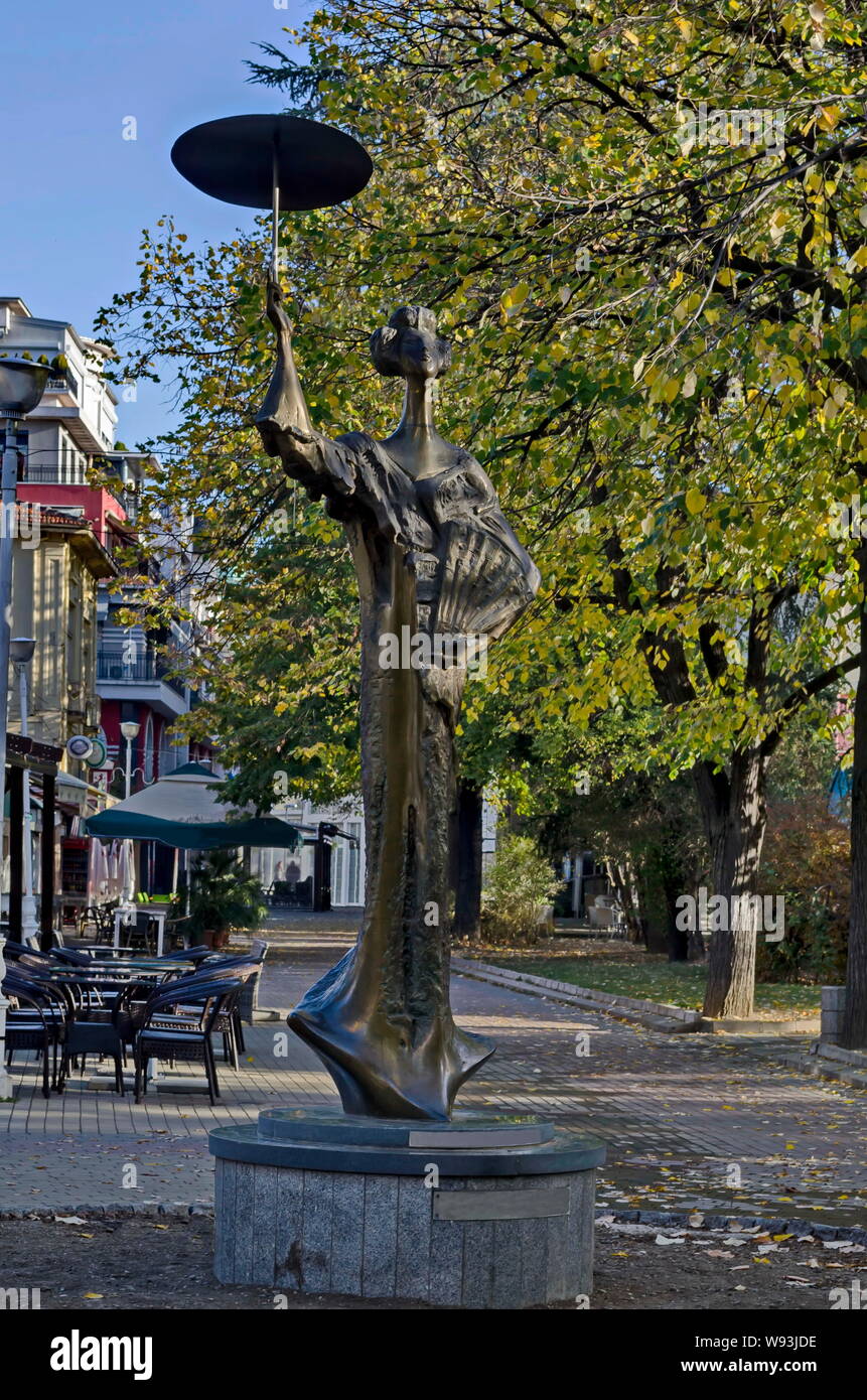 Favorite public place in town Kazanlak with a statue of a Japanese woman, built with a donation campaign by citizens, a gift for thousands of Japanese Stock Photo