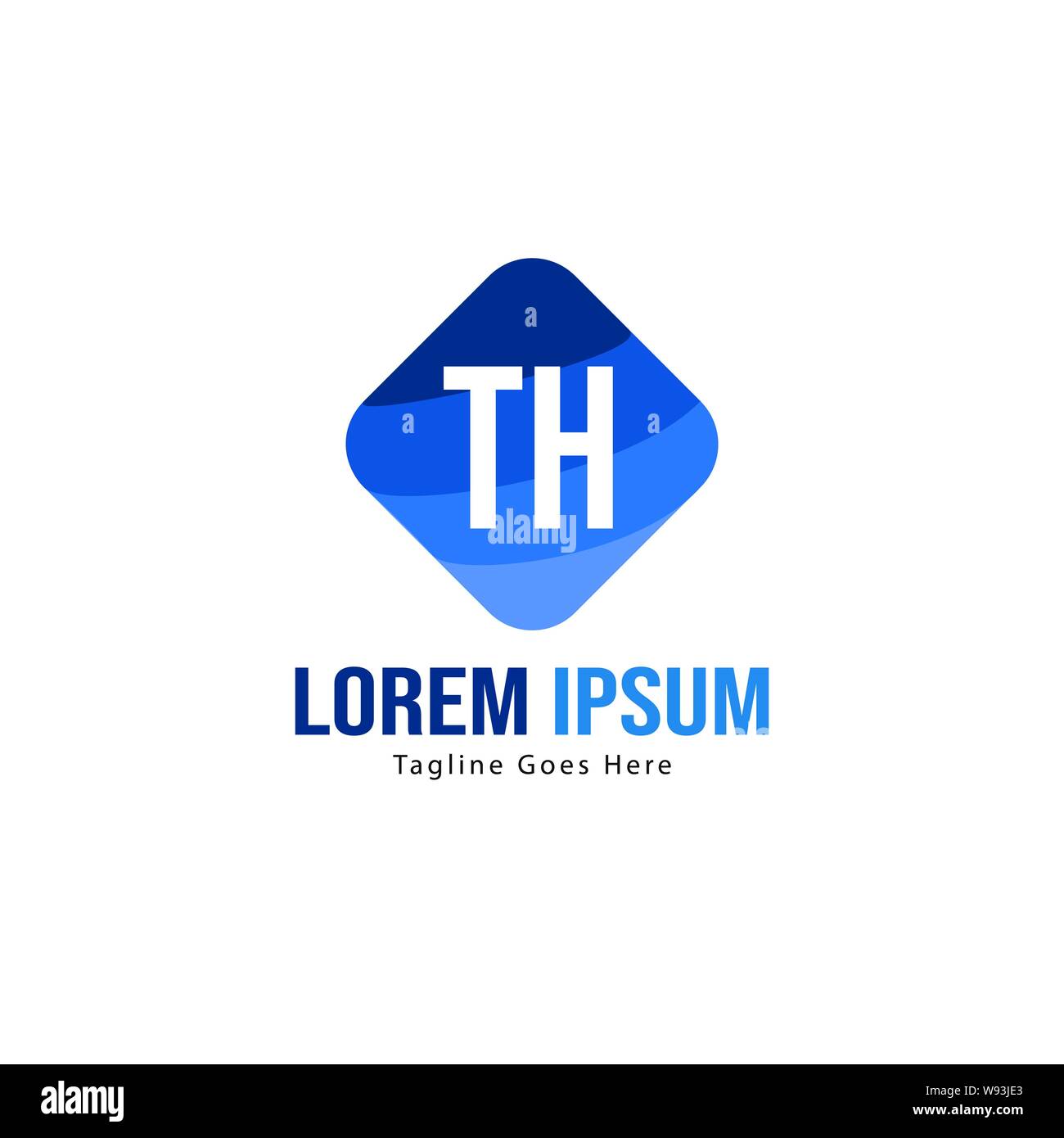 Initial TH logo template with modern frame. Minimalist TH letter logo vector illustration design Stock Vector
