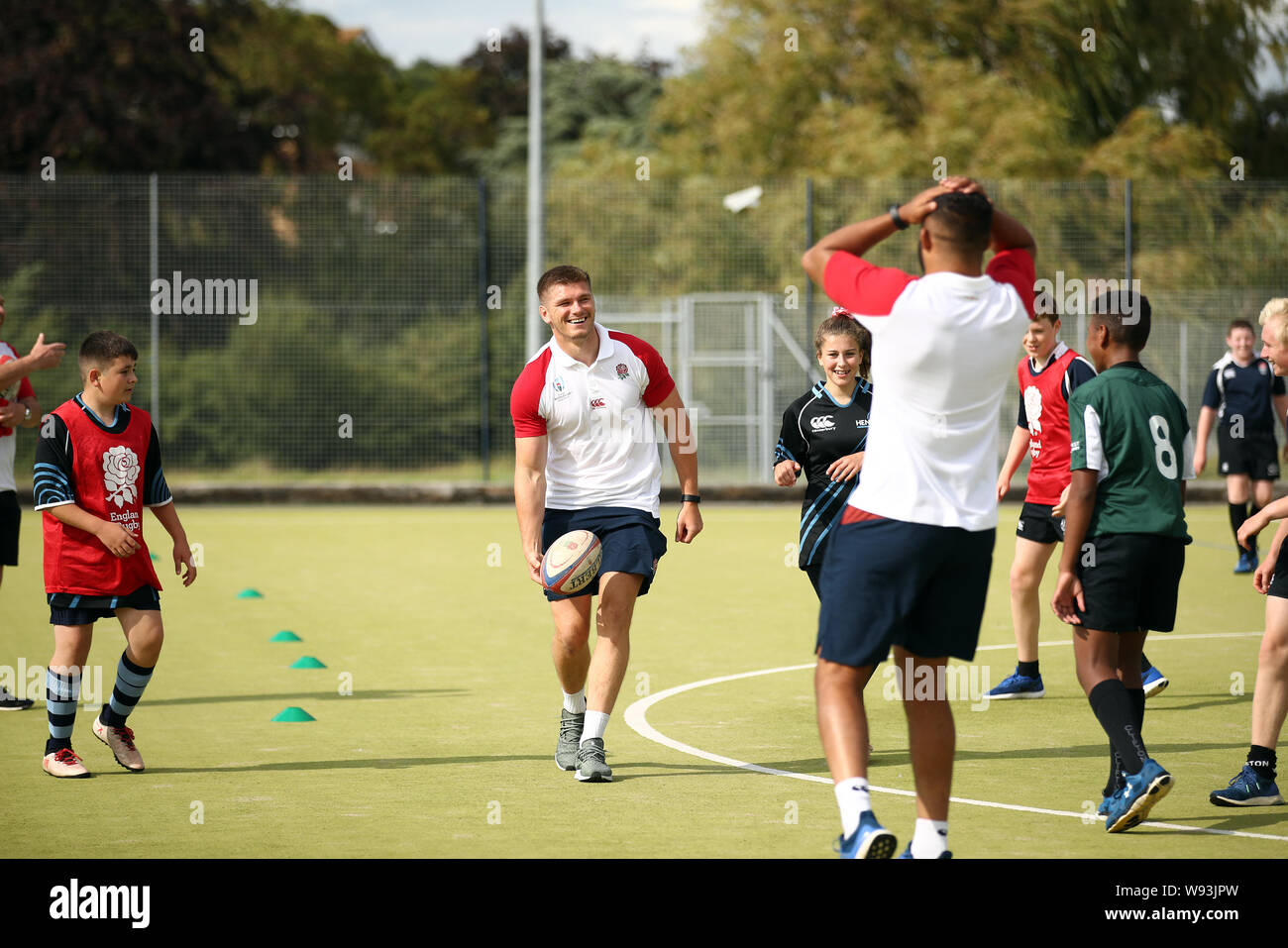 Owen Farrell (centre) during the World Cup squad announcement at Blaise