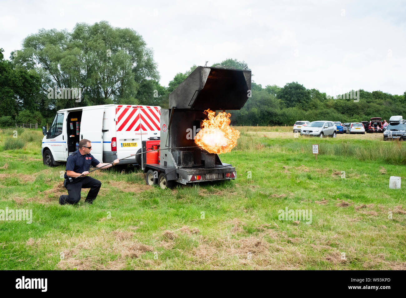 Fire Brigade demonstration as to the effects of pouring water on a chip