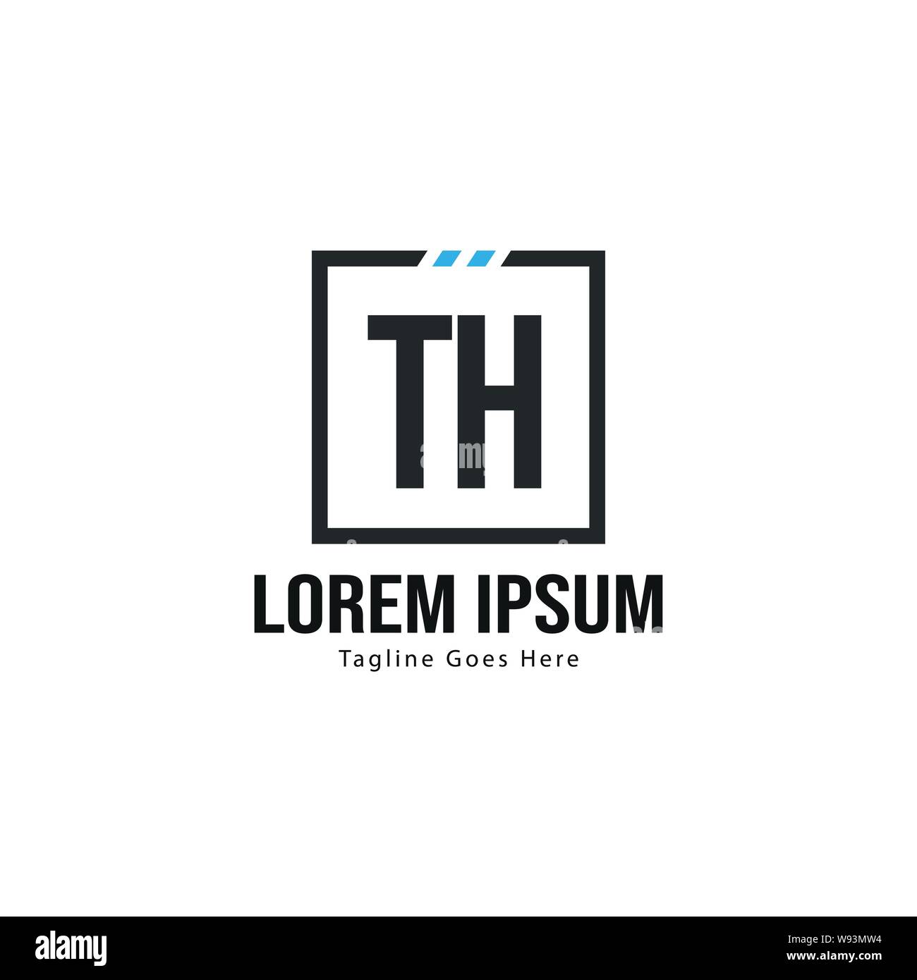 Initial TH logo template with modern frame. Minimalist TH letter logo vector illustration design Stock Vector