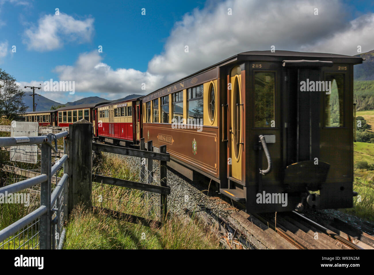 WHR welsh highlands railway snowdonia national park gwynedd north wales Stock Photo