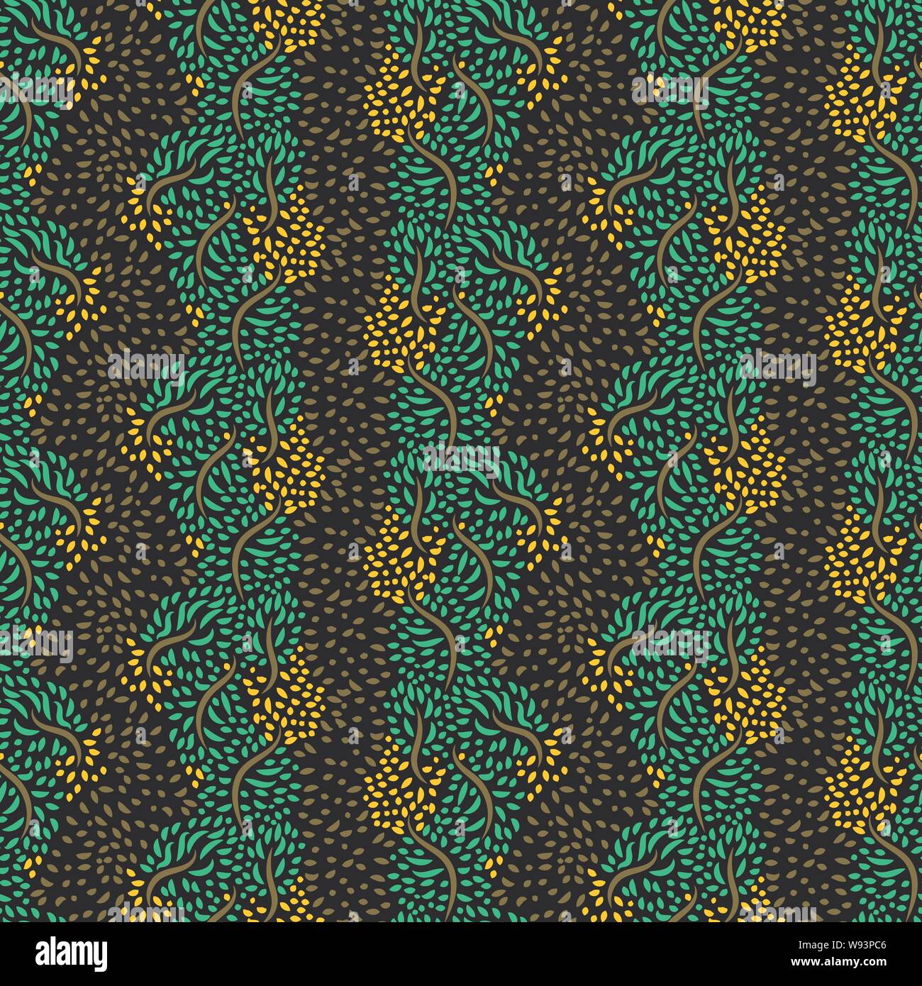 seamless vector striped organic pattern with wines and leaves Stock Vector