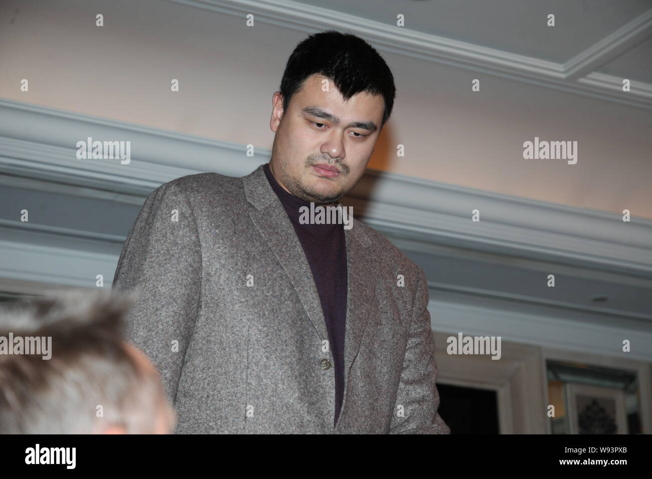 Former NBA basketball player Yao Ming is pictured during a press conference for the global release of a noncommercial film aiming to protect and save Stock Photo