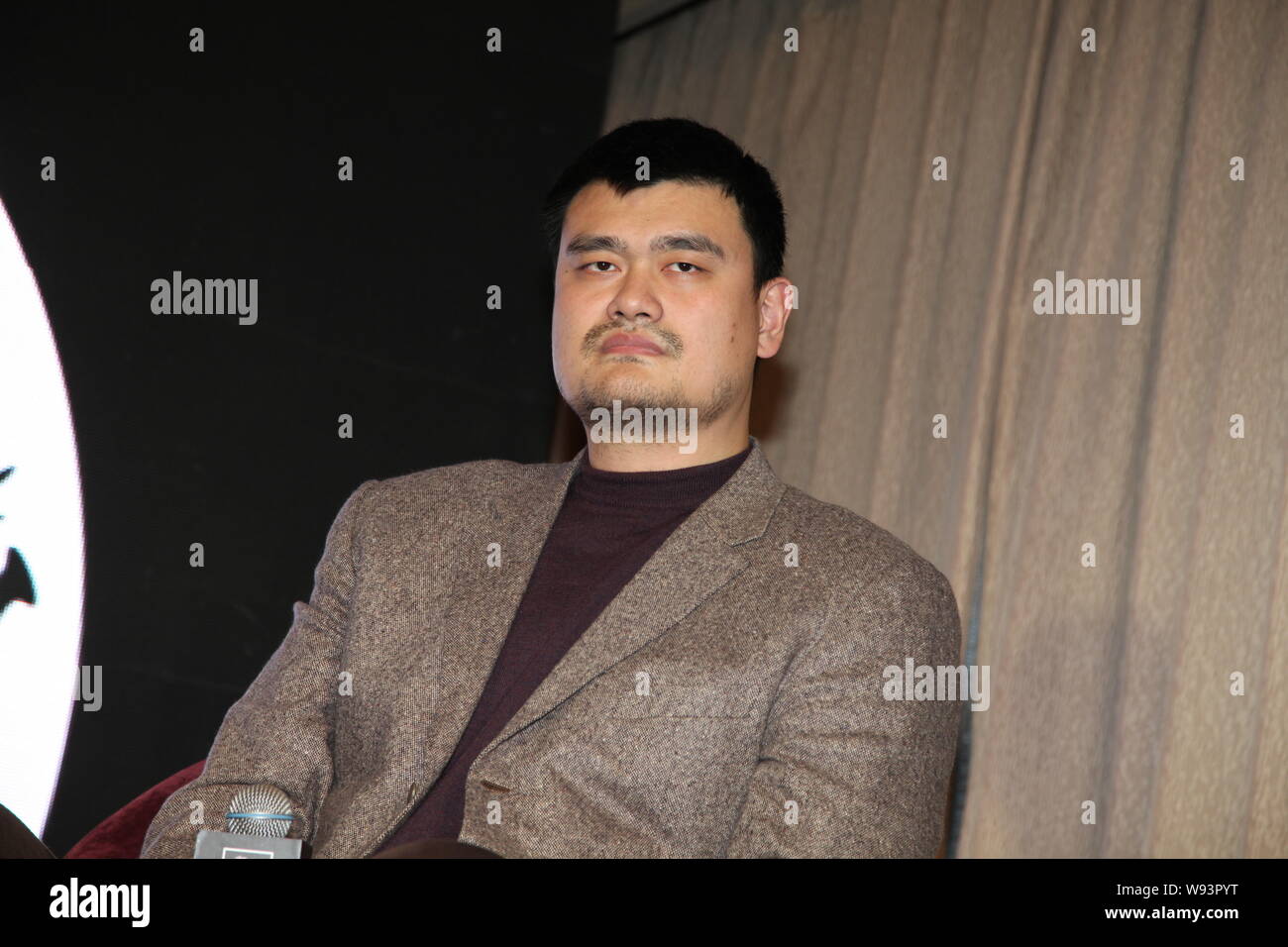 Former NBA basketball player Yao Ming is pictured during a press conference for the global release of a noncommercial film aiming to protect and save Stock Photo