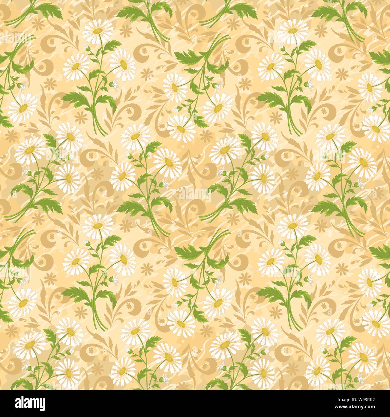Seamless chamomile Stock Vector Images - Alamy