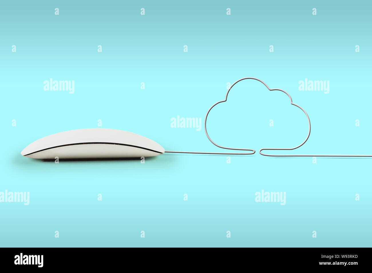 Computer mouse and its wire representing cloud computing Stock Photo ...