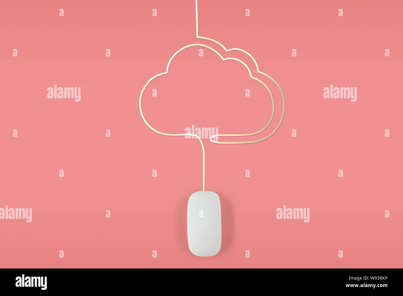 Computer mouse and its wire representing cloud computing Stock Photo ...