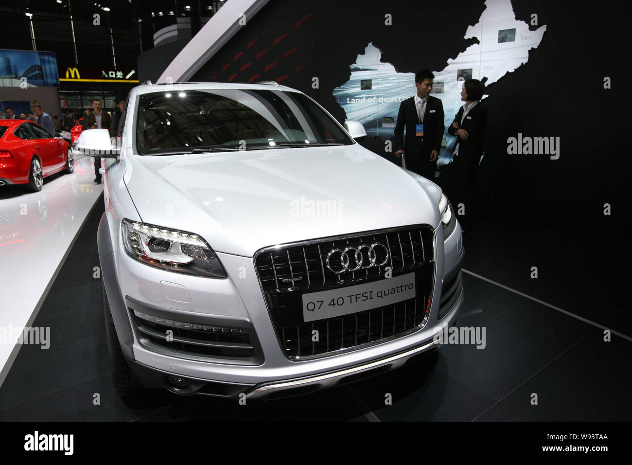 --FILE--An imported Audi Q7 40 TFSI quattro is displayed during the 15th Shanghai International Automobile Industry Exhibition, known as Auto Shanghai Stock Photo