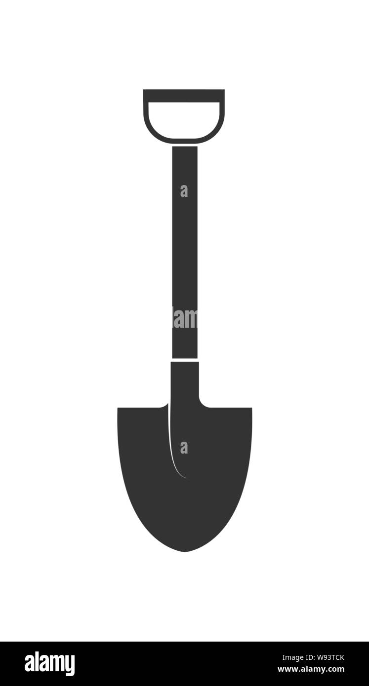 Shovel icon. Simple flat design isolated on white background Stock Vector