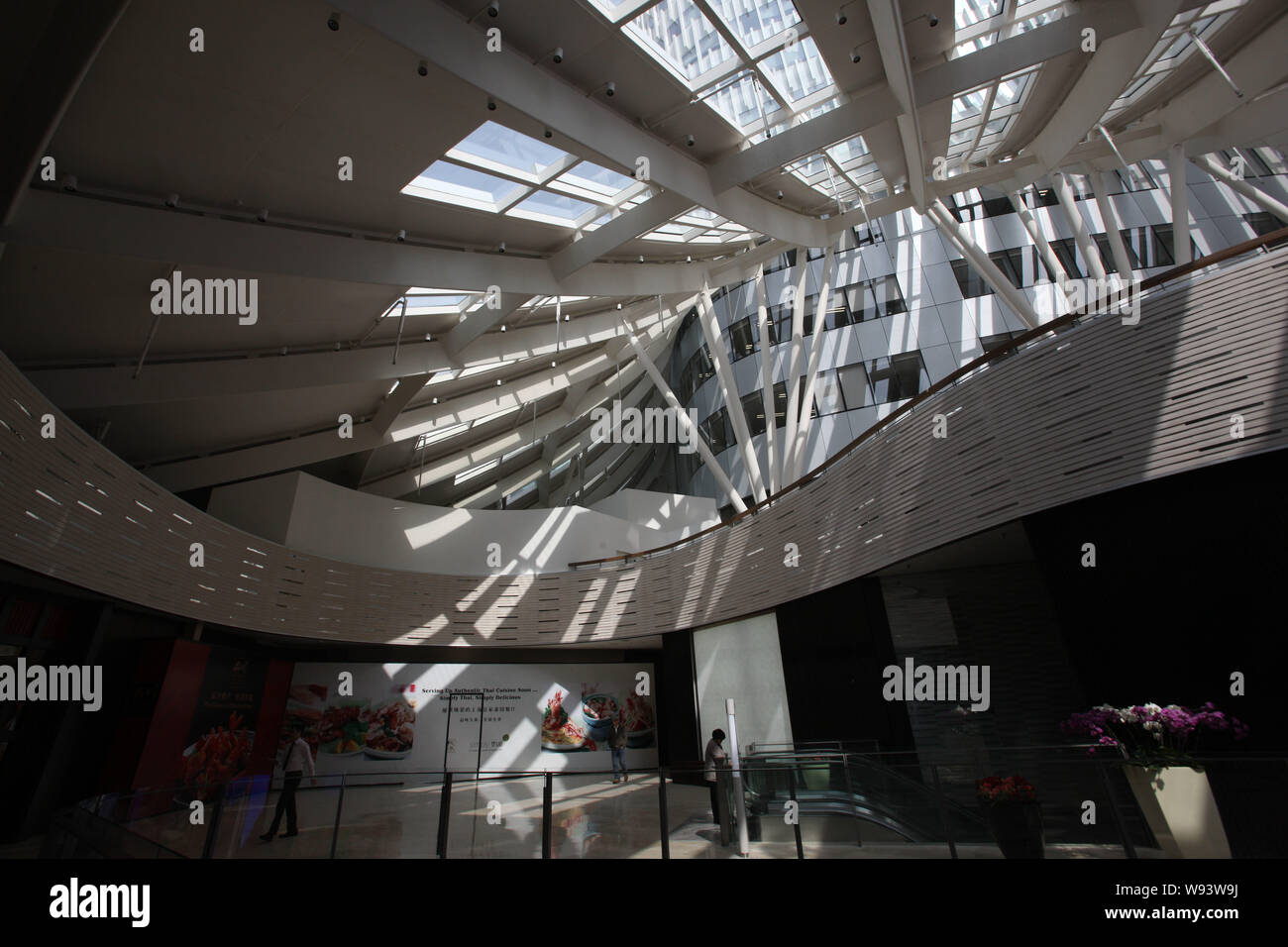 A internal view of the LAVENU Center, also known as Boot Tower, at Hongqiao in Shanghai, China, 14 March 2013.   The LAVENU Center under LVMH Group in Stock Photo