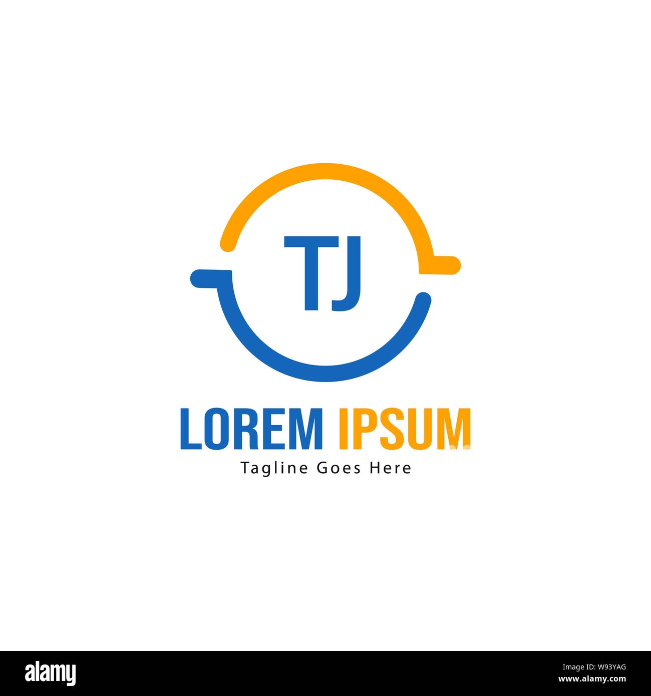 Initial TJ logo template with modern frame. Minimalist TJ letter logo vector illustration design