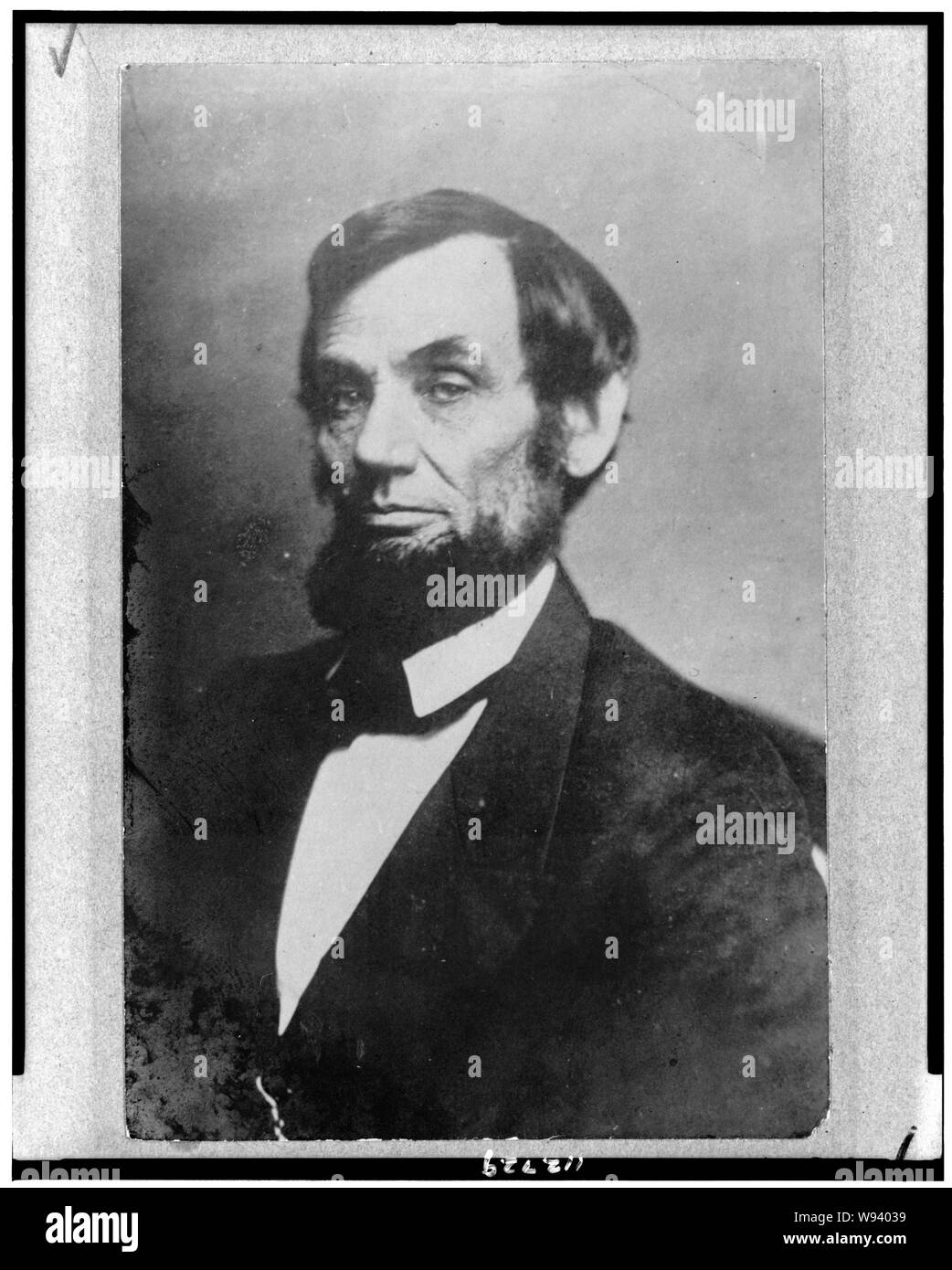 Abraham Lincoln, headandshoulders portrait, facing left Stock Photo