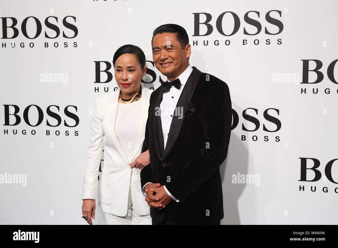 Hong Kong actor Chow Yun-fat, right, and his wife Jasmine Tan pose as ...