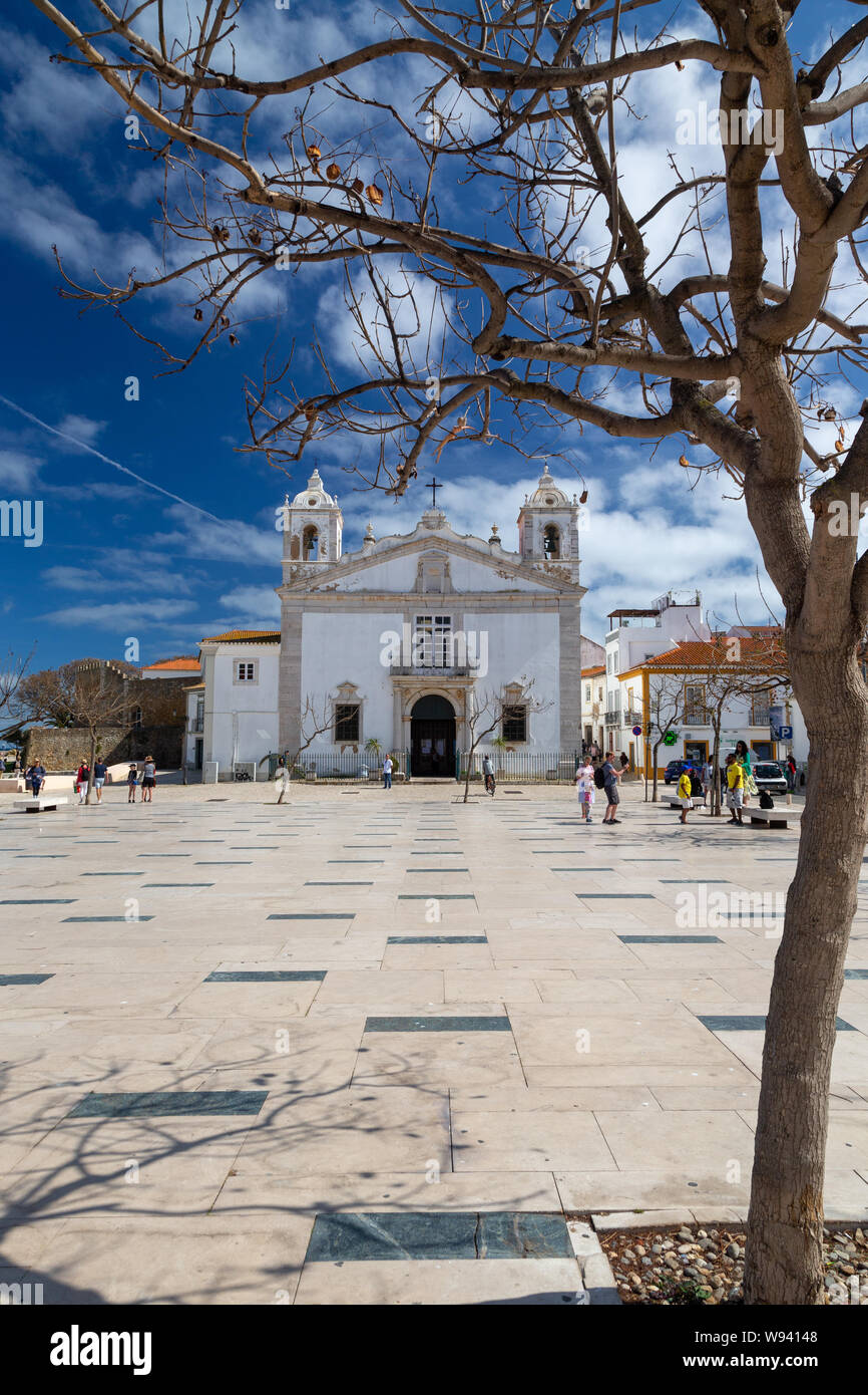 The church Igreja de Santa Maria in Lagos, Algarve, Portugal. Stock Photo