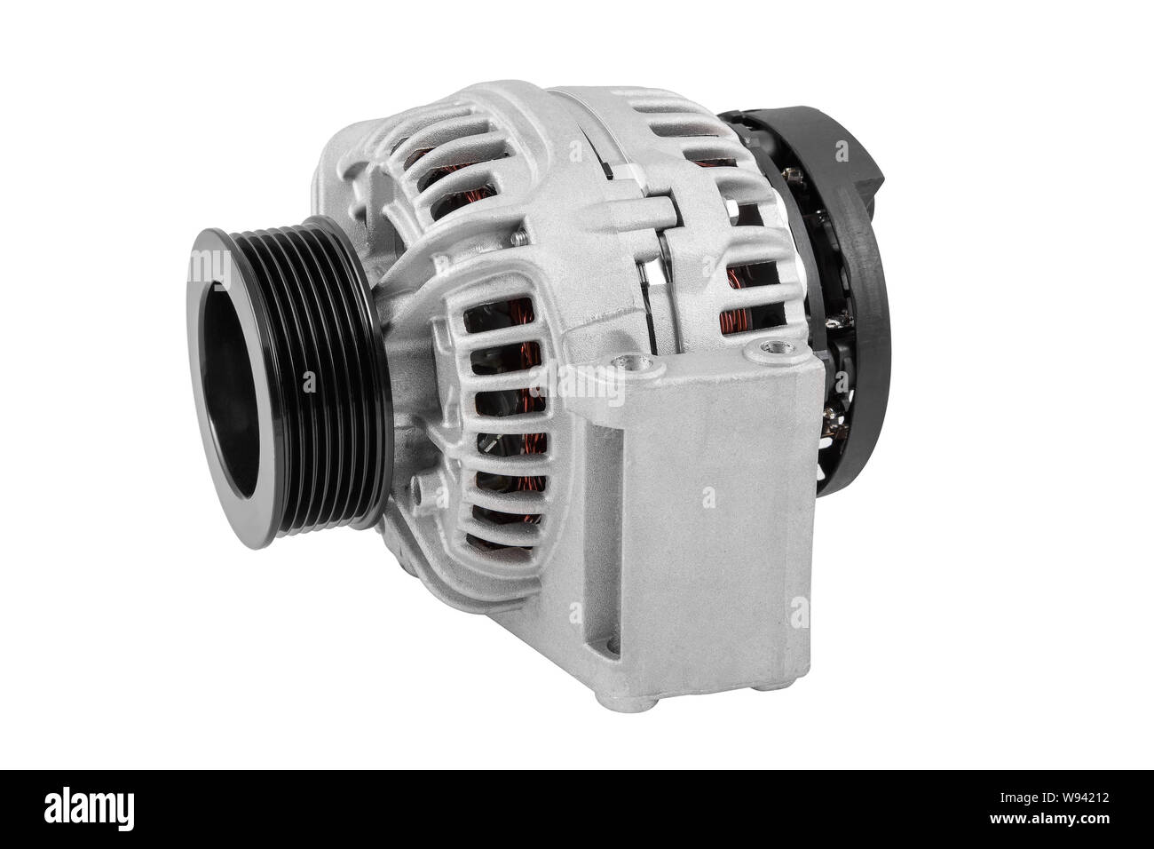 New modern car alternator isolated on white background Stock Photo Alamy