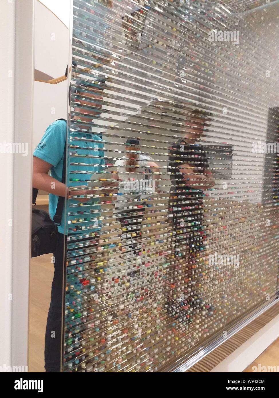 Damien Hirst, installation of thousands of pills. Exhibition Museum Brandhorst, Hirst critizises the desease mongering of the pharma industry.. Stock Photo