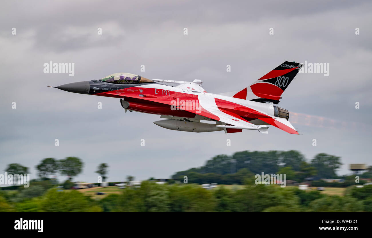 Danish F-16, Dannebrog Livery at the Royal International Air Tattoo 2019 Stock Photo
