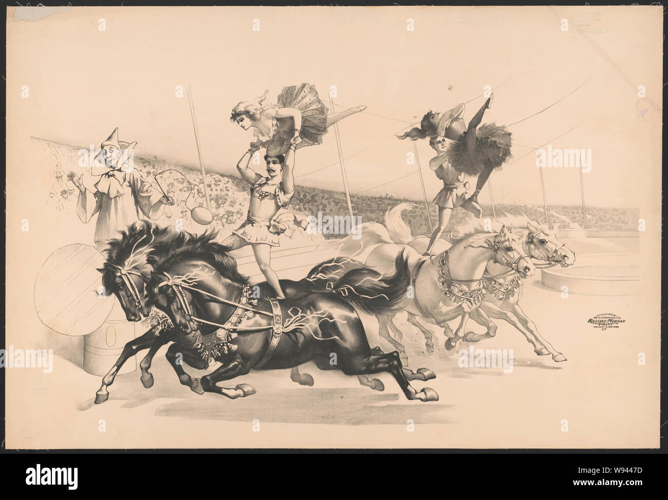 Acrobats on horseback Stock Photo