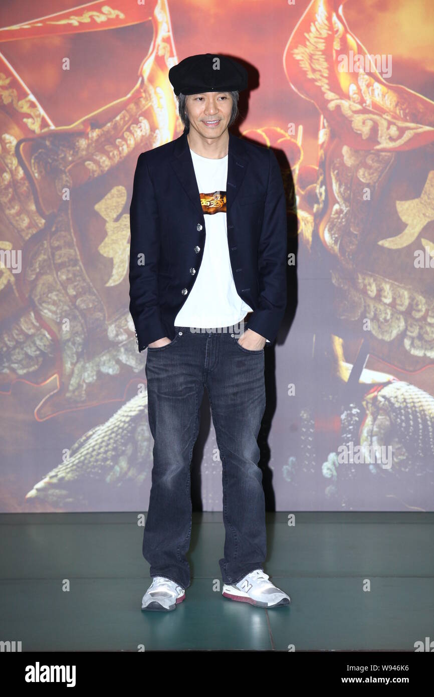 Hong Kong actor and director Stephen Chow poses during the press conference of his new movie, Odyssey, in Hong Kong, 8 January 2013. Stock Photo