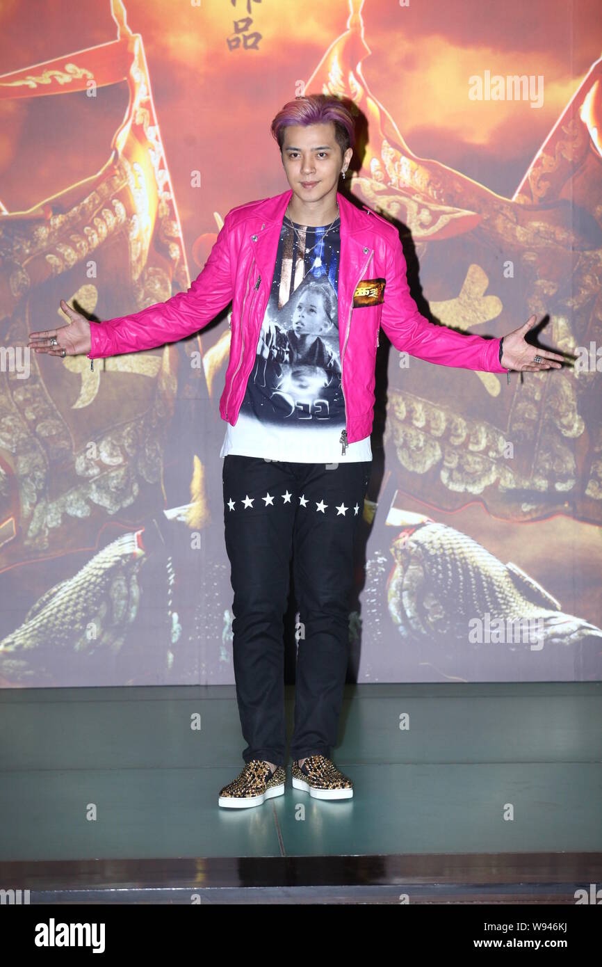 Hong Kong actor and singer Show Lo poses during the press conference of the new movie, Odyssey, in Hong Kong, 8 January 2013. Stock Photo