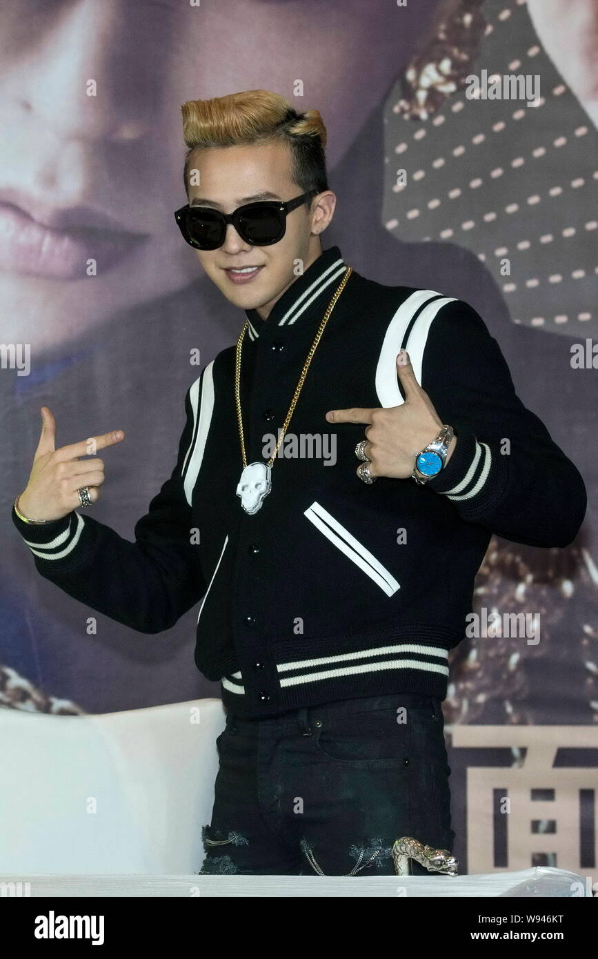Korean singer G-Dragon, better known as GD of the korean pop group Bigbang  poses during a press conference for his solo concert, One of A Kind, in Bei  Stock Photo - Alamy