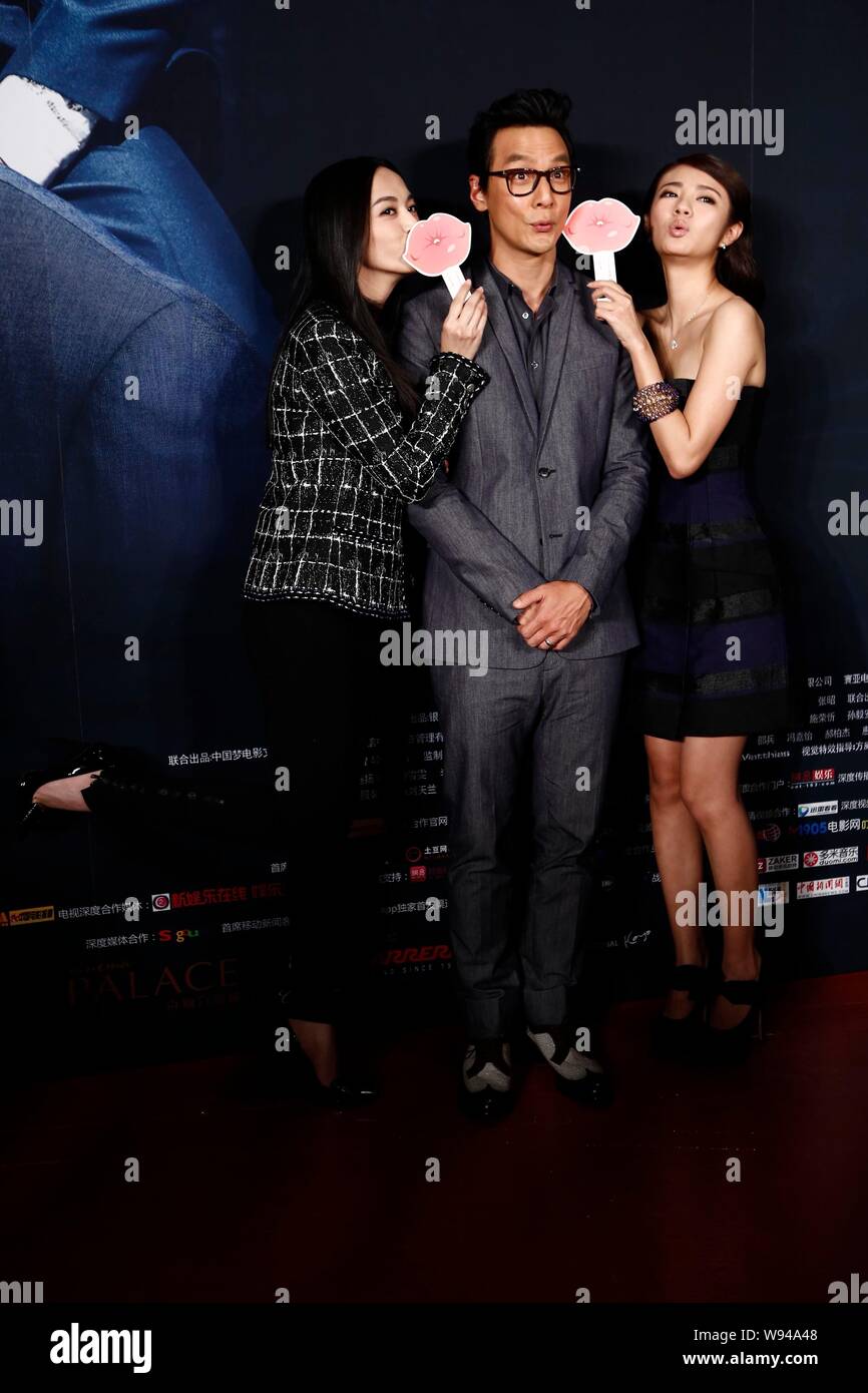 From Left Chinese Actress Yao Chen Hong Kong Actor Daniel Wu And