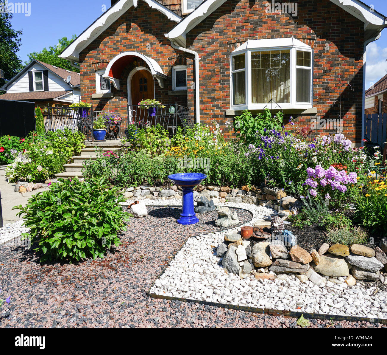 Century Home in Alliston, Ontario, Canada, very beautiful with a rock garden in from of the