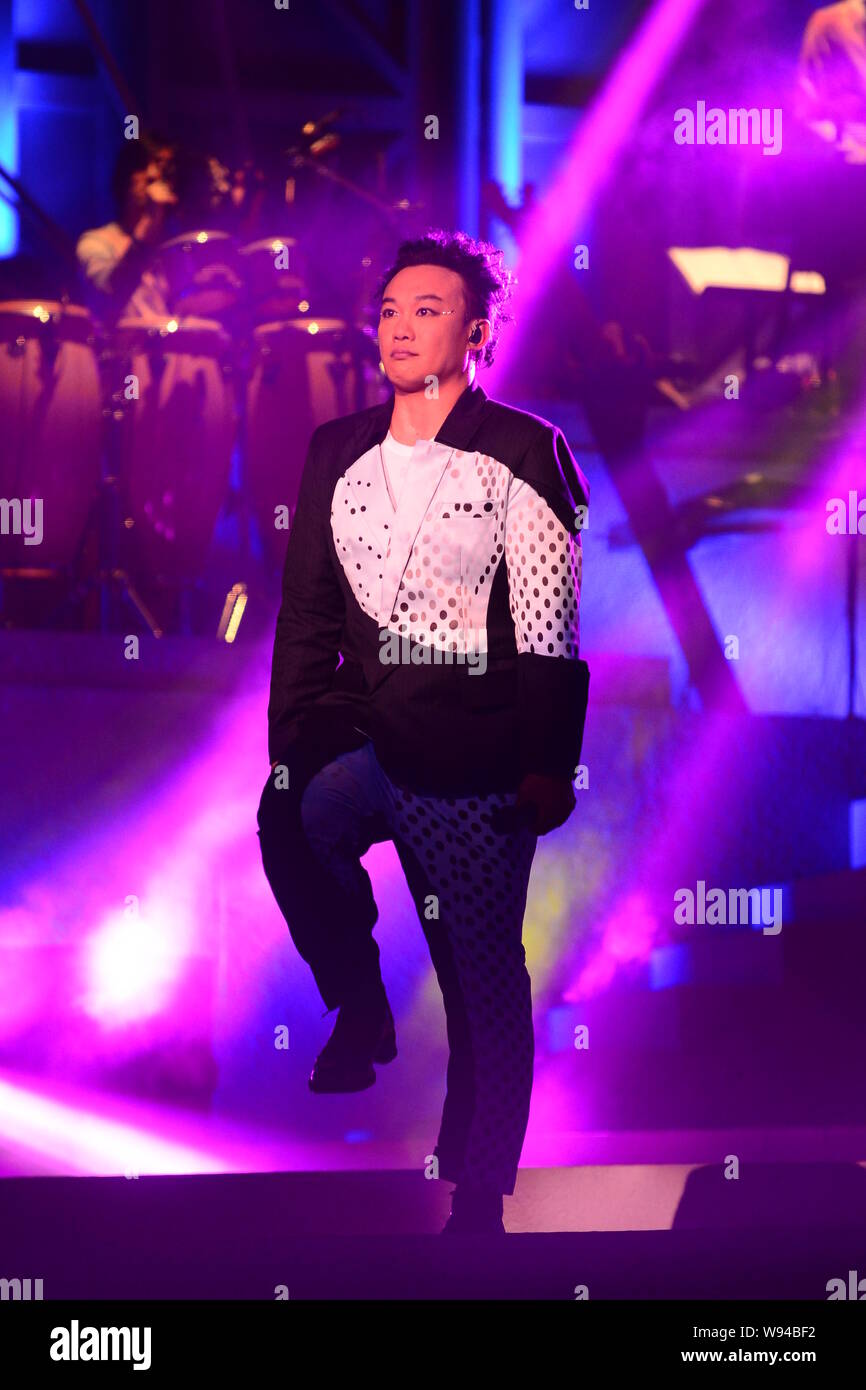 Hong Kong singer Eason Chan performs during his LIFE Concert at the HK
