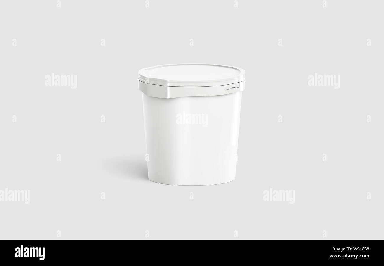 Blank White Ice Cream Bucket Mockup Half Front View 3d Rendering Empty Icecream Or Yoghurt Bucketful Mock Up Isolated Clear Closed Package Of Vanilla Or Chocolate Gelato Template Stock Photo Alamy