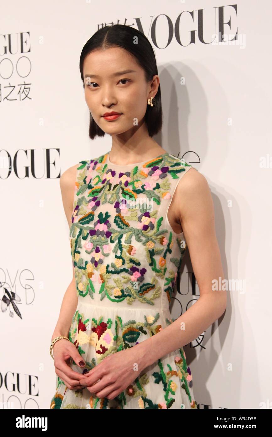 Chinese model Jennifer Du Juan poses during the Vogue 100th anniversary  issue party in Beijing, China, 12 November 2013 Stock Photo - Alamy
