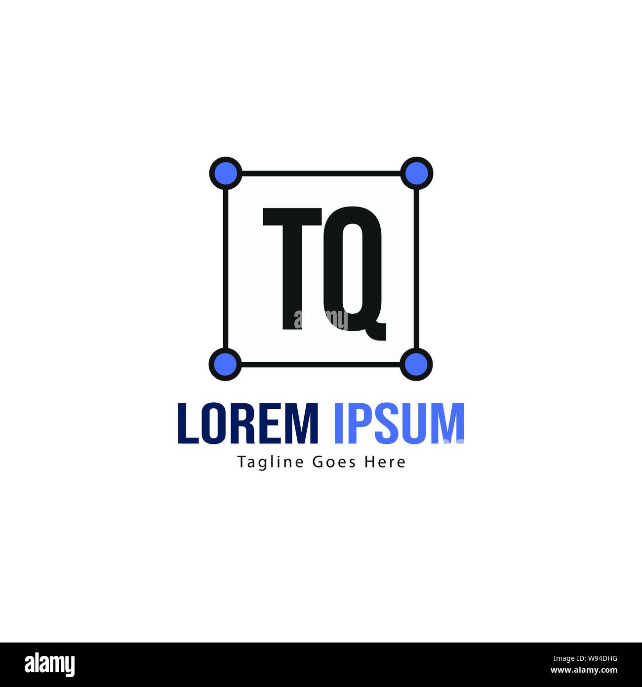 Initial TQ Logo Template With Modern Frame Minimalist TQ Letter Logo