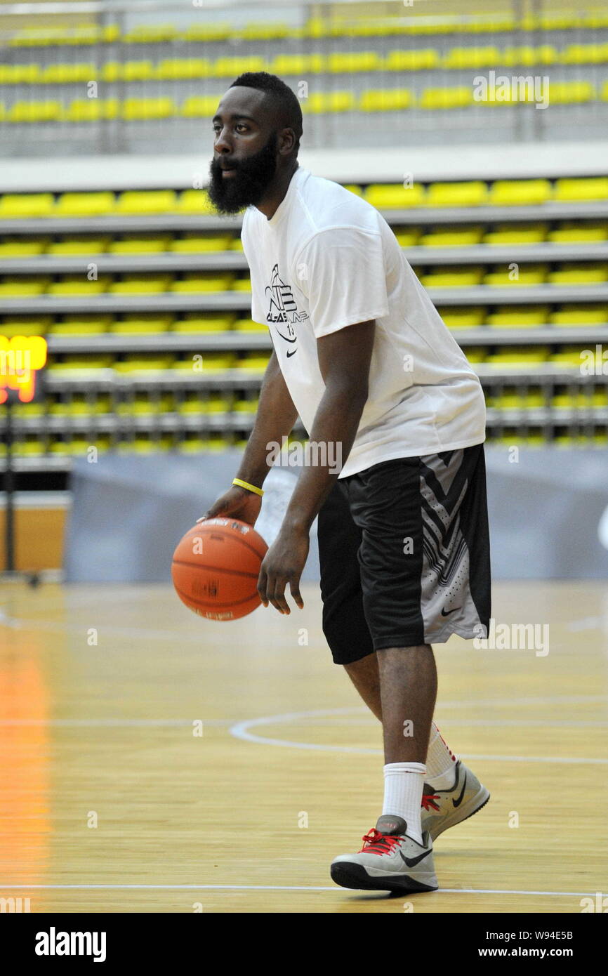 NBA star James Harden of the Houston Rockets takes part in a training  session of the 2013 Nike All-Asia Basketball Camp in Guangzhou city, south  China Stock Photo - Alamy