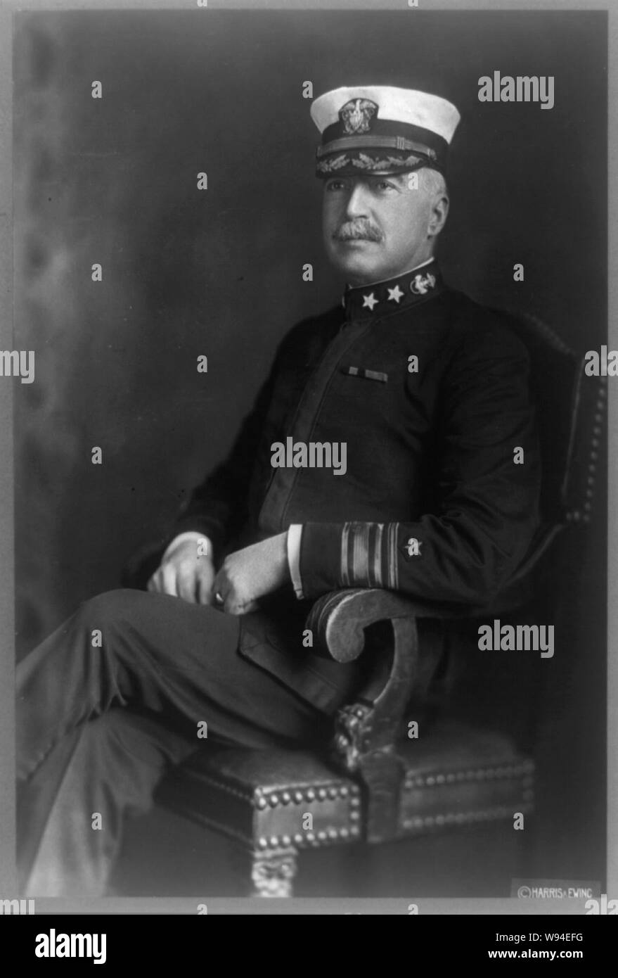 Admiral Joseph Strauss, three-quarter length portrait, seated, facing left, in uniform Stock Photo