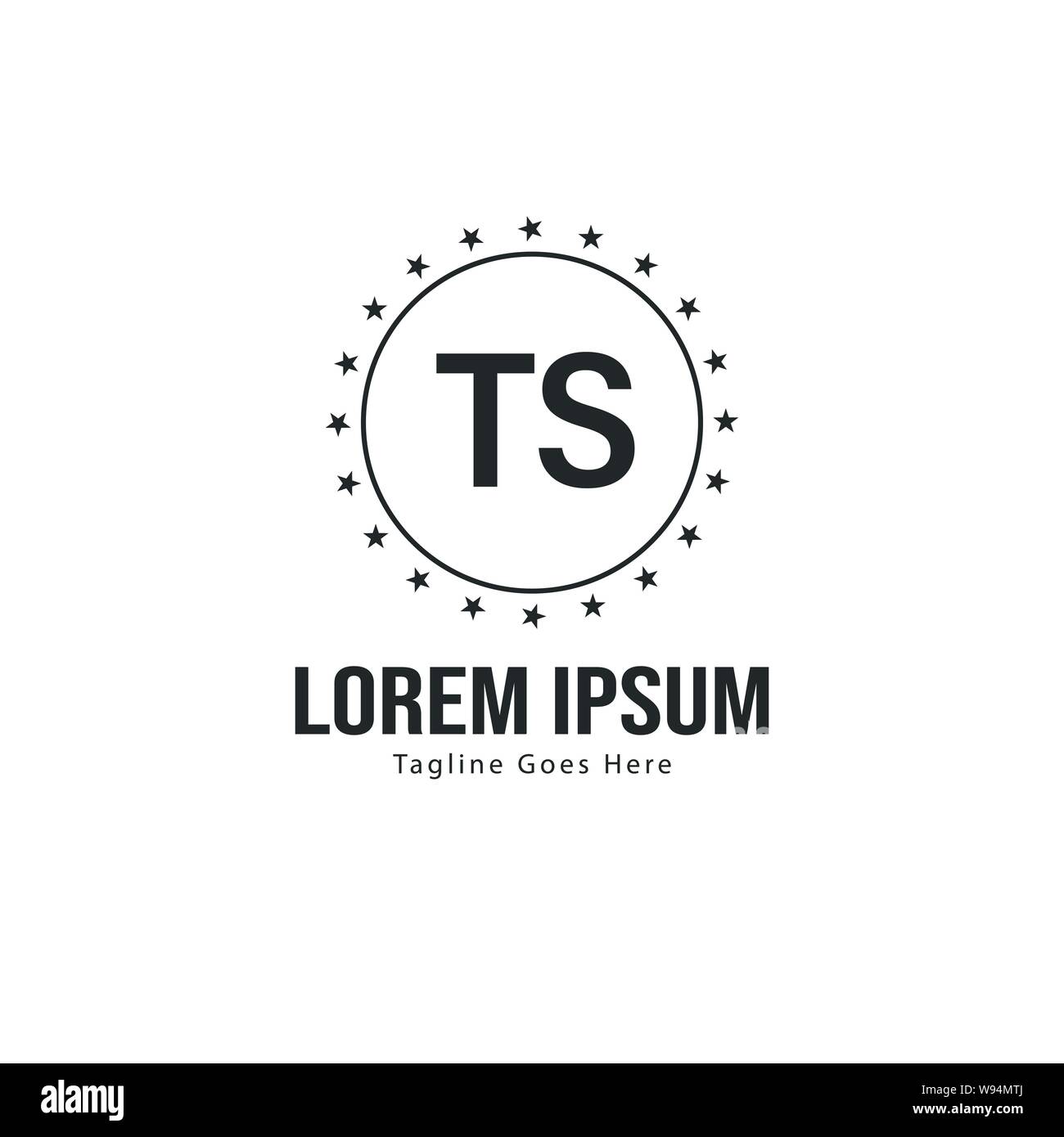 Initial TS logo template with modern frame. Minimalist TS letter logo ...