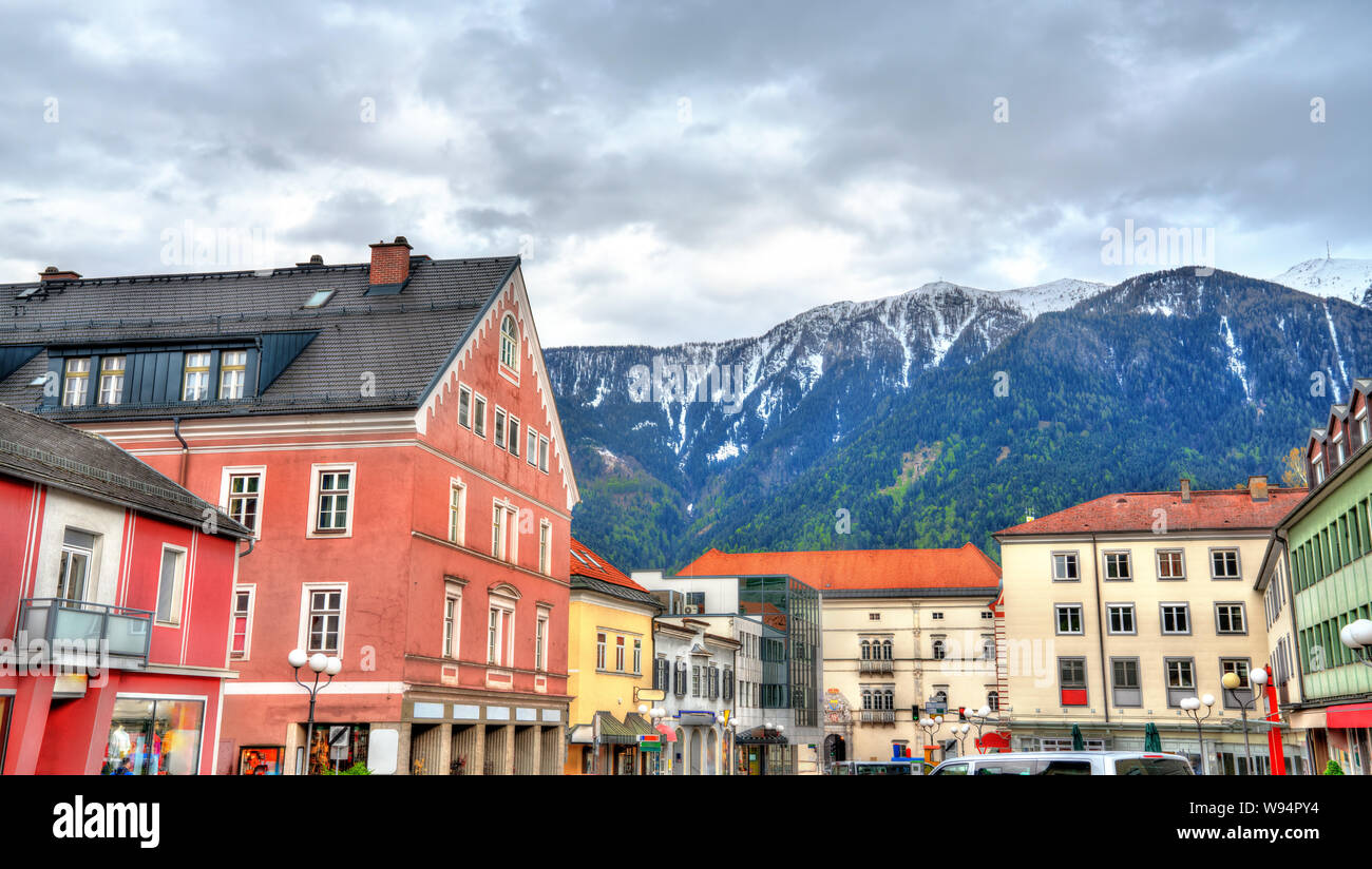 Historic buildings in the old town of Spittal an der Drau, Austria Stock Photo