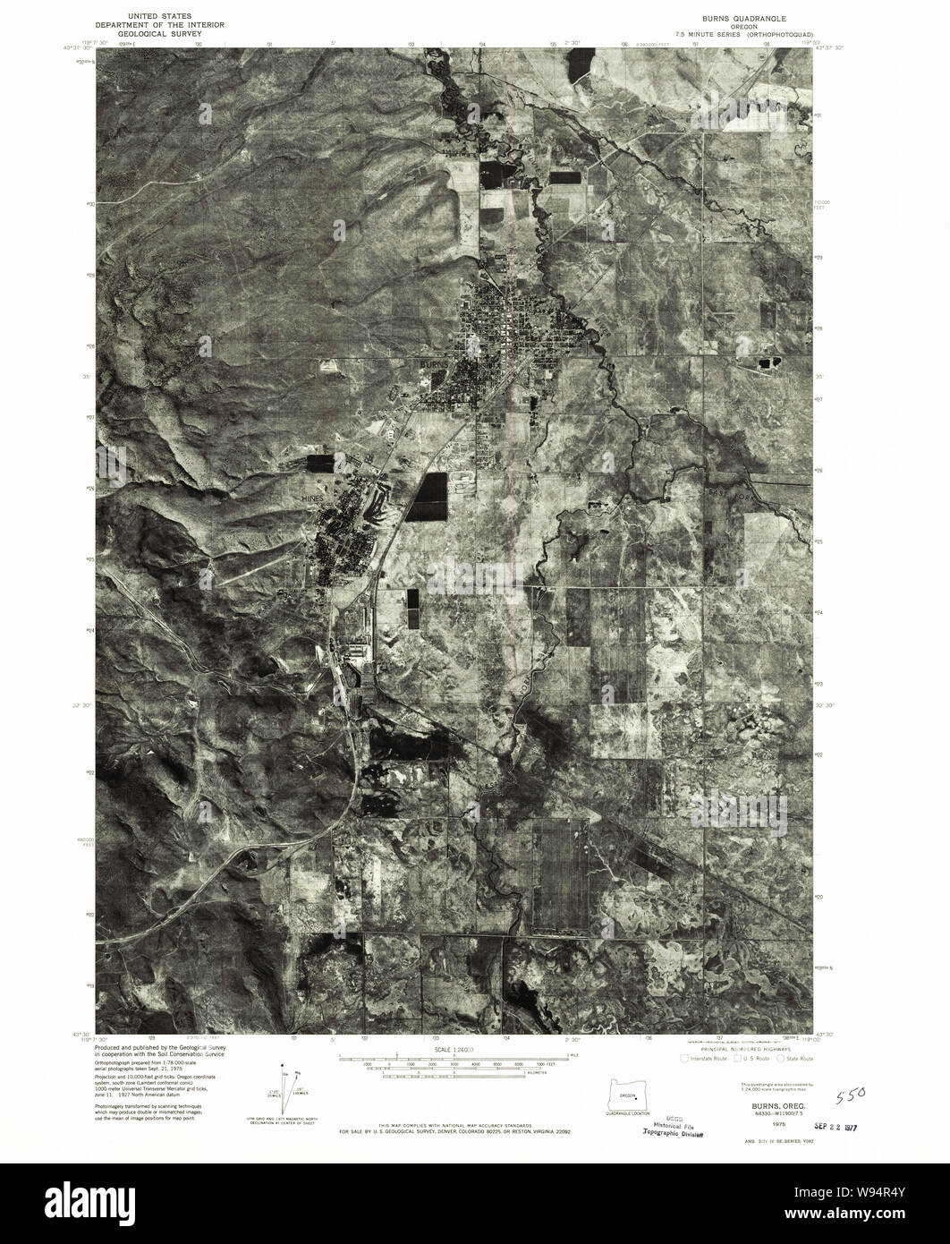 Map of burns oregon hires stock photography and images Alamy