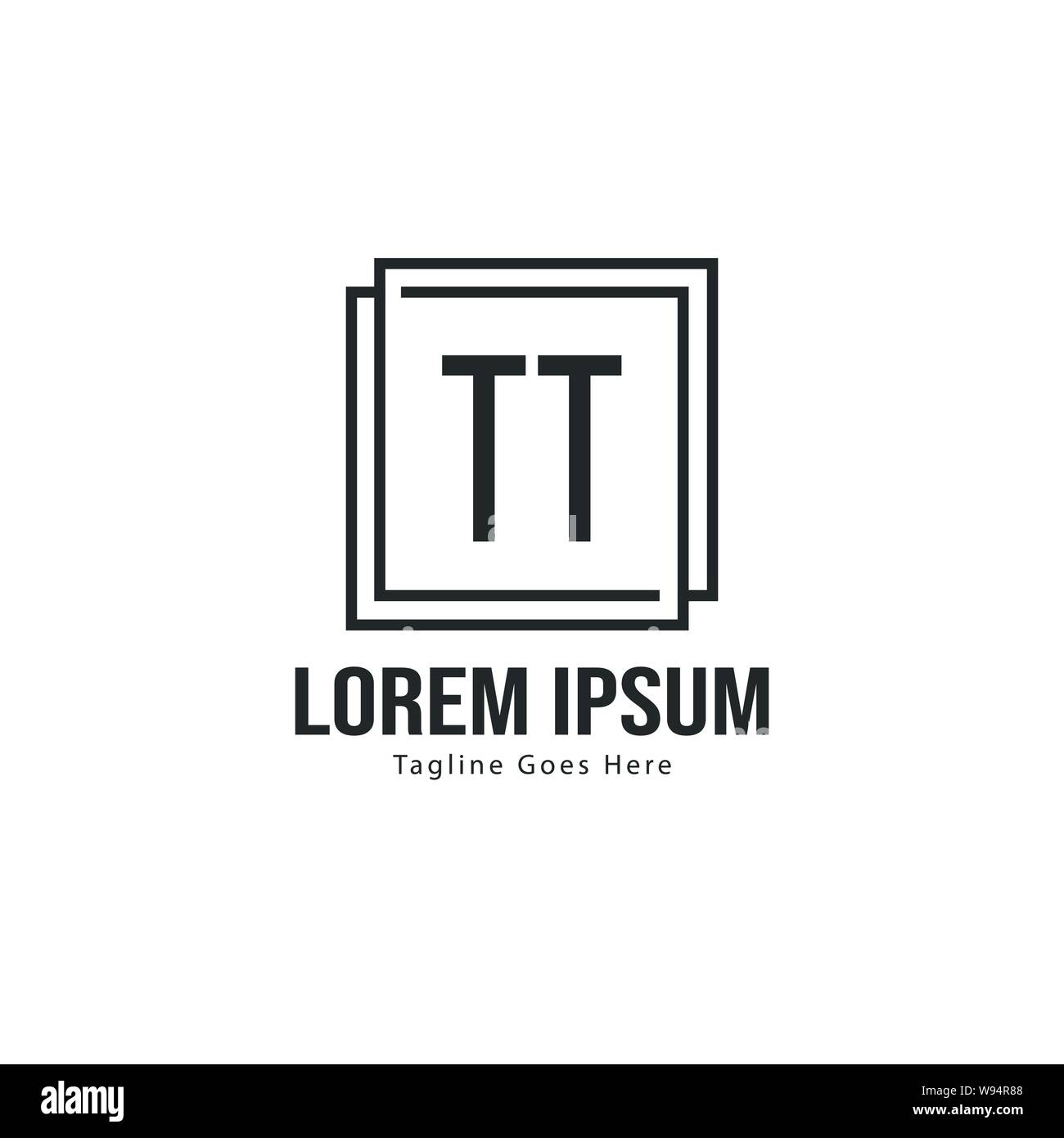 Initial TT logo template with modern frame. Minimalist TT letter logo ...