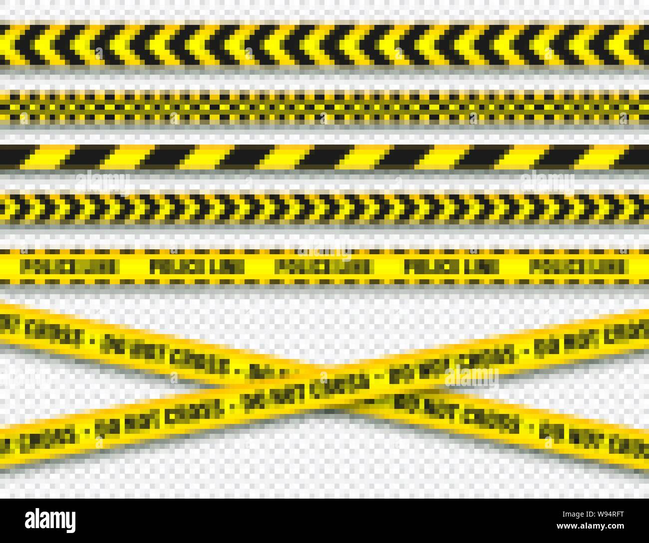 Yellow And Black Barricade Construction Tape. Police Warning Line ...