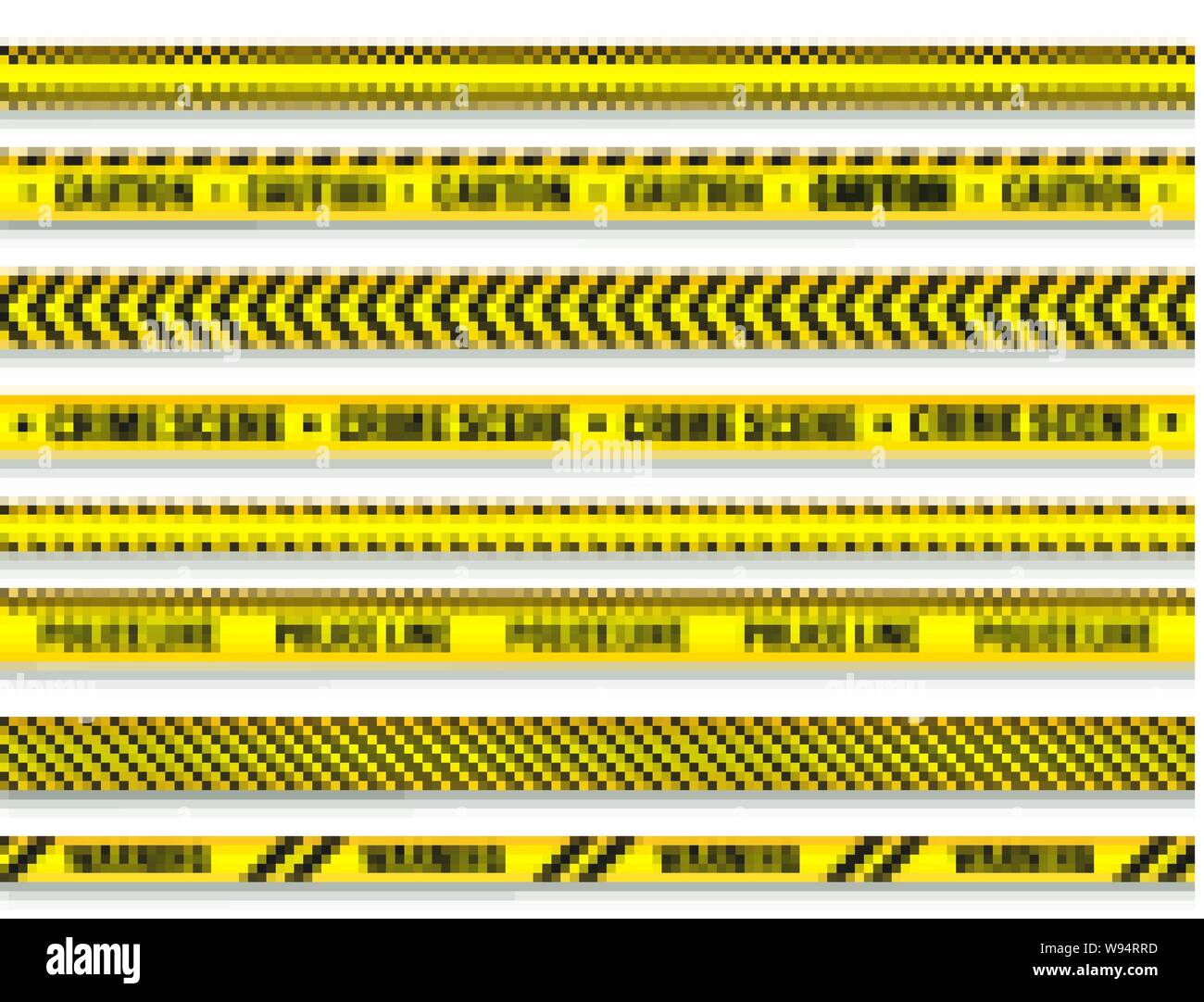 Yellow and Black Barricade Construction Tape Collection. Police Warning ...