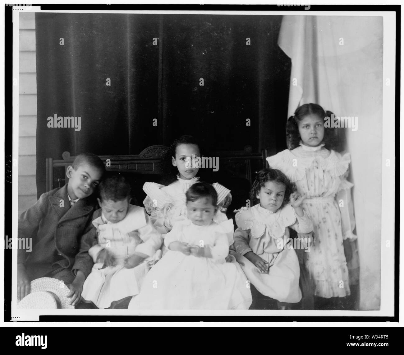 African American children posed for portrait on a porch Stock Photo - Alamy