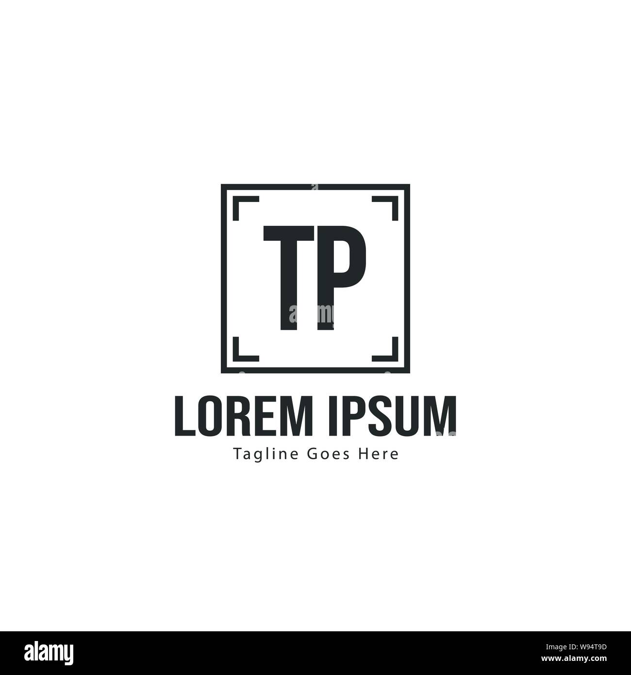 Initial TP logo template with modern frame. Minimalist TP letter logo ...