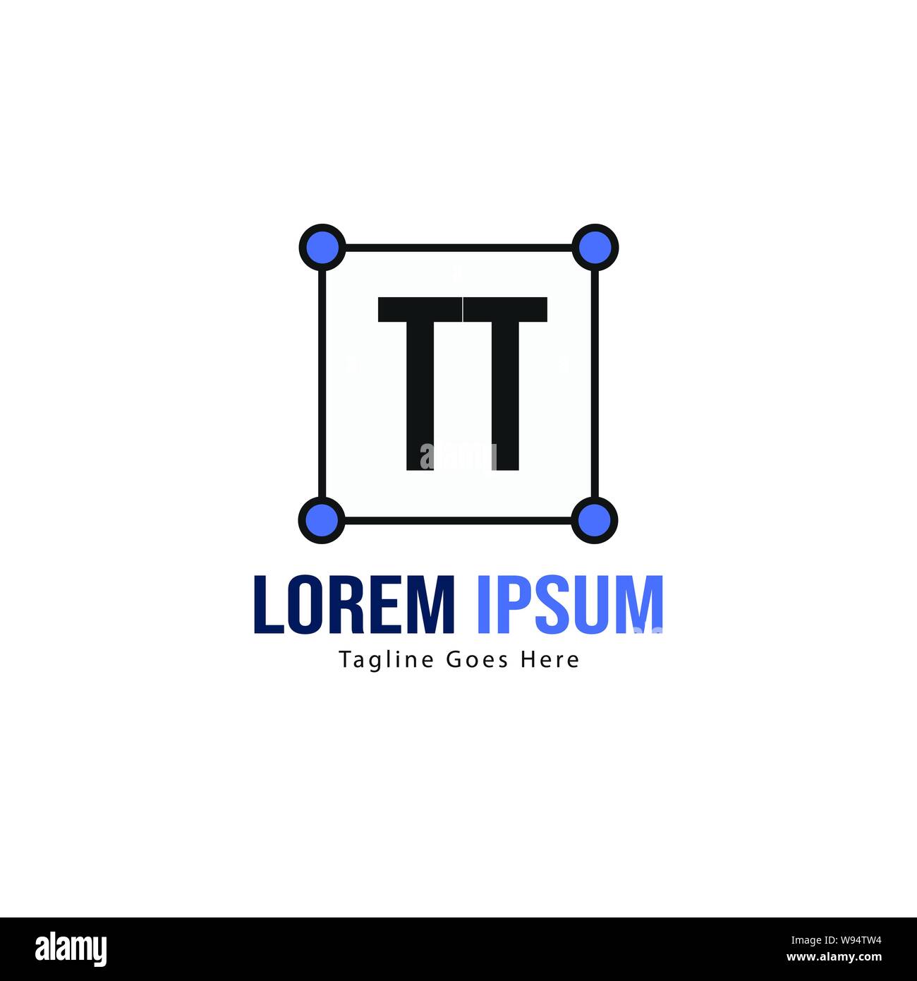 Initial TT logo template with modern frame. Minimalist TT letter logo ...
