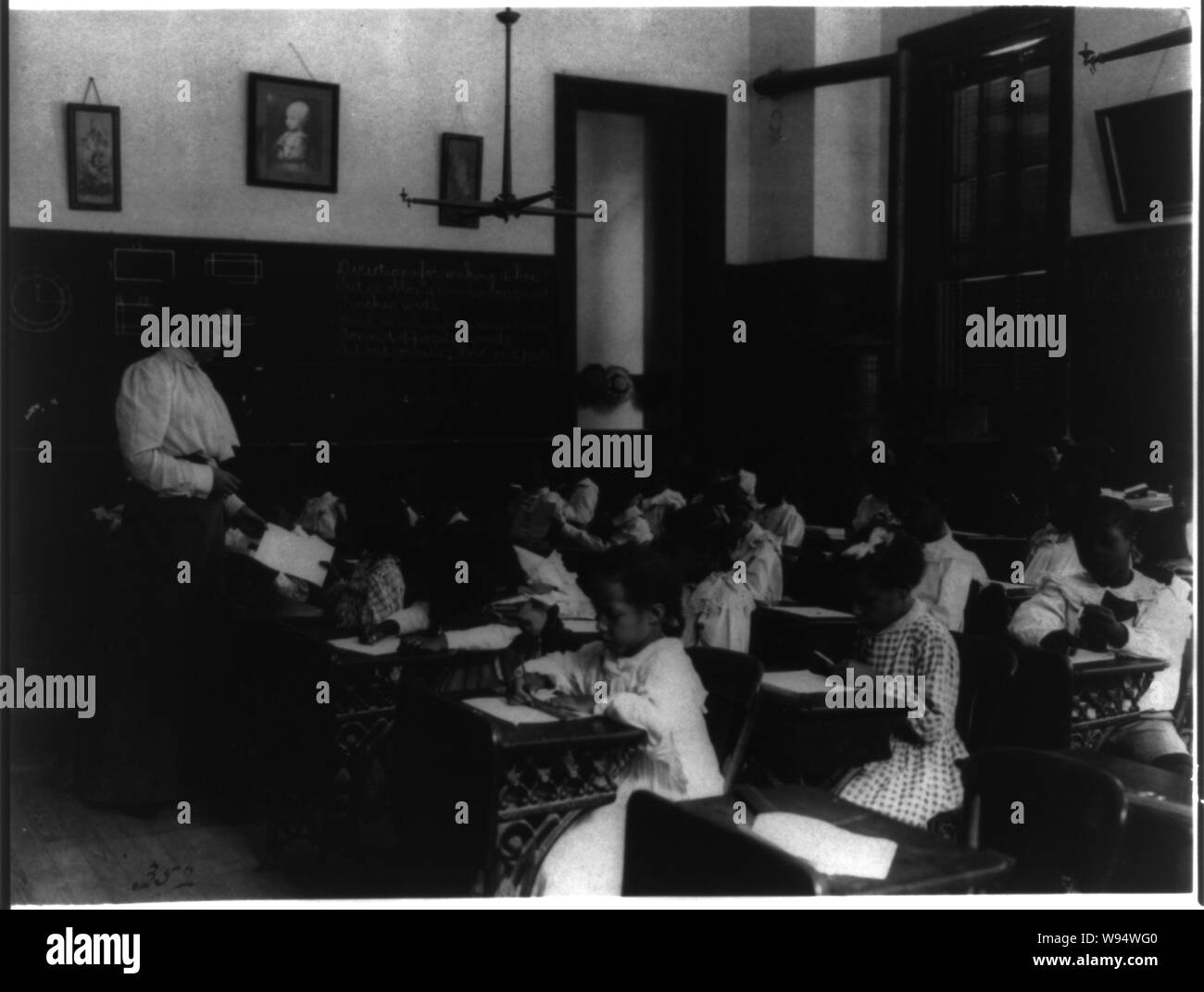African American school children at work on a craft project Stock Photo ...
