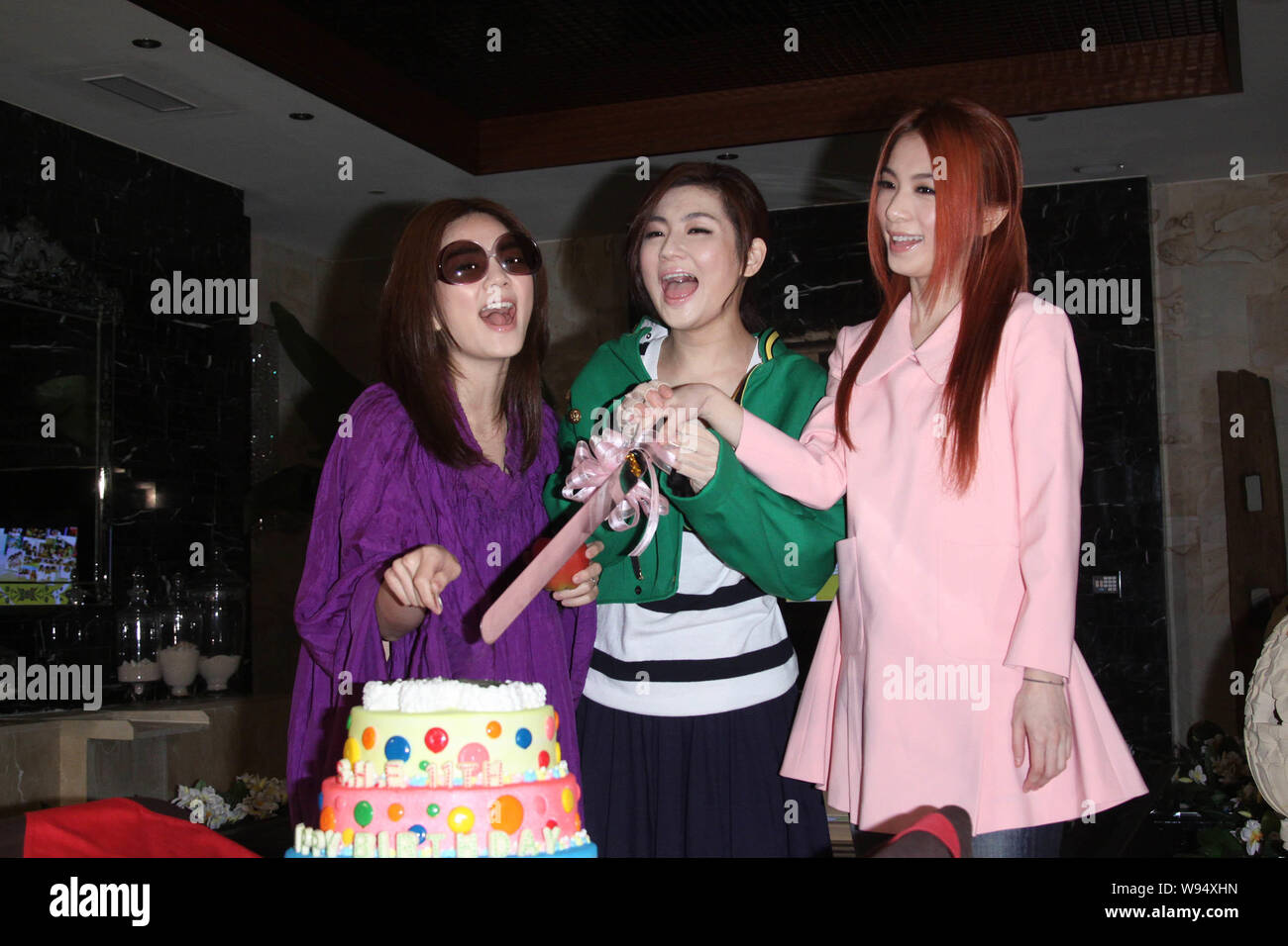 Taiwanese girl band S.H.E, including band member (from left) Ella