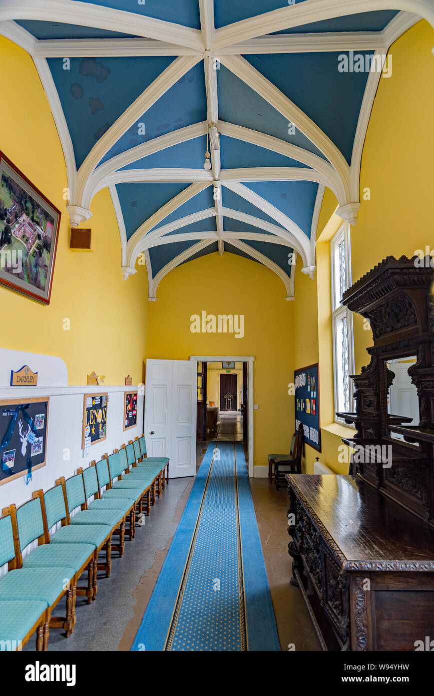 Hallway interior - Cobham Hall Stock Photo
