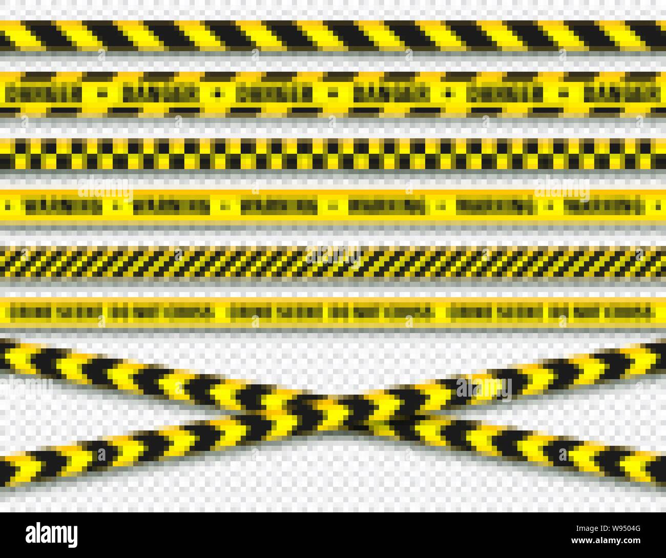 Yellow And Black Barricade Construction Tape. Police Warning Line ...