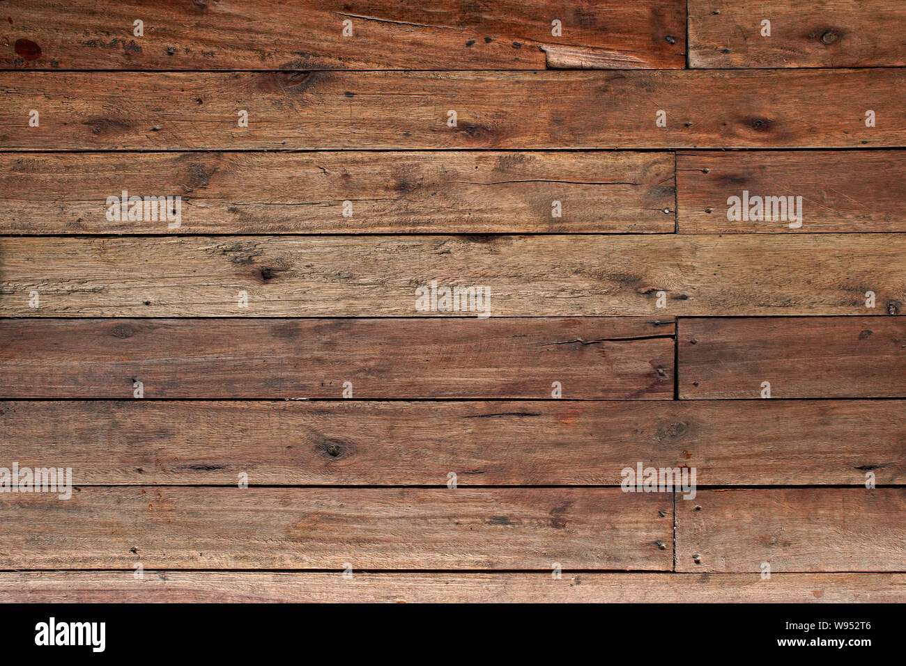 Wooden Tiles On Old Wood Floor With Nails Stock Photo 263799430