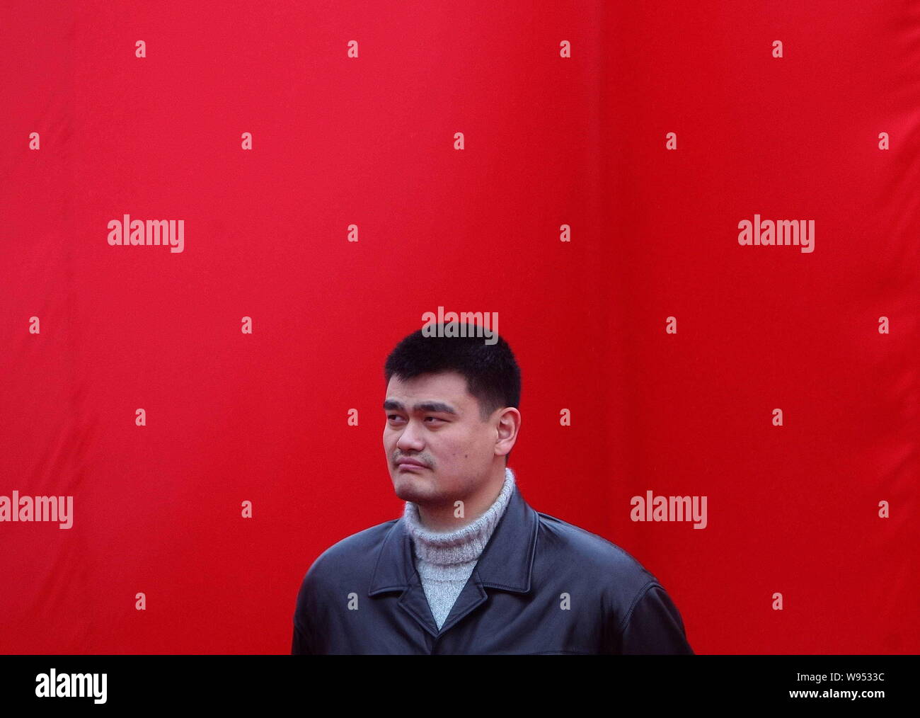Retired Chinese basketball superstar Yao Ming is pictured at the Chengdu Research Base of Giant Panda Breeding in Chengdu city, southwest Chinas Sichu Stock Photo
