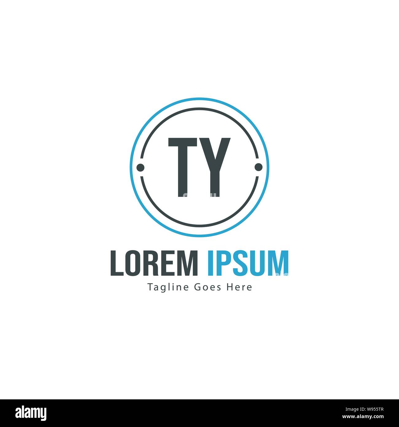 Initial TY logo template with modern frame. Minimalist TY letter logo ...